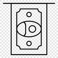 Bargeld, Bank, Geld, Transaktionen symbol