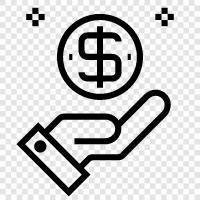 cash, bank account, savings account, Money on hand icon svg