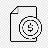 cash flow, budgeting, business tips, Document Money icon svg
