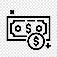 cash receipt, coin, paper money, banknotes icon svg