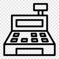 cash registers, automatic, coin, change icon svg