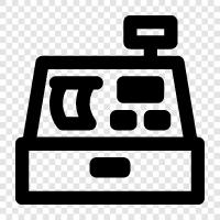 cashier machine, automatic cashier, selfcheckout, checkout lanes icon svg