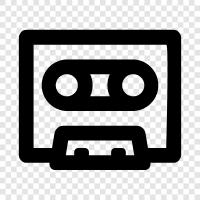 cassette, magnetic tape, reelto-reel tape, audio tape icon svg