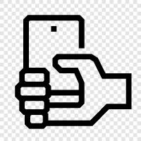 cell phone, phone, cell phone usage, hand holding phone icon svg