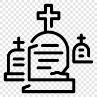 cemetery, burial, burial ground, mausoleum icon svg