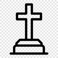 cemetery, burial, headstone, memorial icon svg