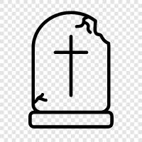 Cemetery, Cemetery plot, Cemetery headstone, Memorial icon svg