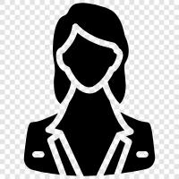 CEO, female, career, hard working icon svg