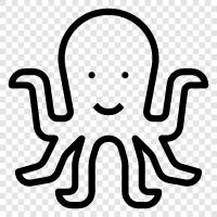 cephalopods, mollusks, octopuses, Octopus icon svg