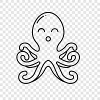 cephalopods, tentacles, intelligence, sea creatures icon svg