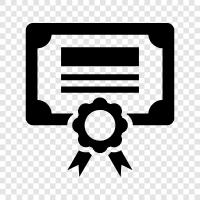 certificate, certification, authentication, verification icon svg