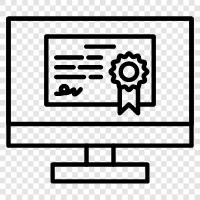 Certificate, Online, Education, School icon svg