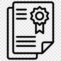 certification, certificate of title, title certificate, title document icon svg