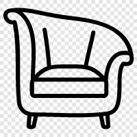 chairs, living room, bedroom, armchair icon svg