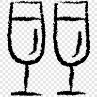 champagne flutes, sparkling wine flutes, wine glasses, Champagne Glasses icon svg