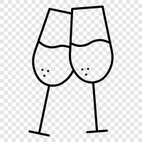 champagne glasses, prosecco flute, champagne flute, prosecco glasses icon svg