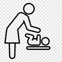 changing diapers, changing clothes, changing a baby, changing a diaper icon svg