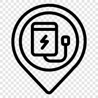 Ladestationen, ElektroautoLadestationen, Ladeort symbol