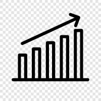 charting, analyse, daten, online symbol