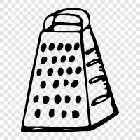 cheese, kitchen, tool, food Grater: A kitchen icon svg