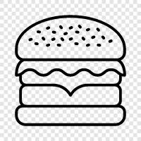 cheeseburger, hamburger, beef, beef patty icon svg