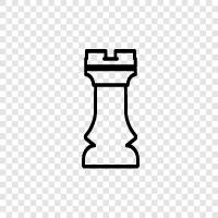 chess, game, strategy, White rook icon svg