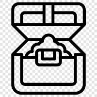 Chest of Coins, Treasure Box, Chest of Gems, Treasure Map icon svg