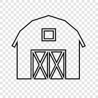 Chicken Coop, Fence, Hay, Horse icon svg