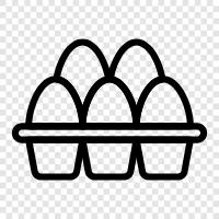 chicken eggs, duck eggs, goose eggs, quail eggs icon svg