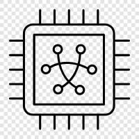 chips, microprocessor, central processing unit, CPU icon svg