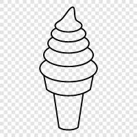 Chocolate, Vanilla, Strawberry, Cone icon svg