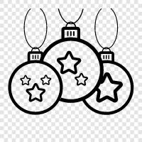 Christmas decorations, Christmas ornaments, Christmas tree, Christmas lights icon svg