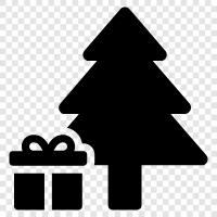 Christmas tree, Christmas ornaments, Christmas gifts, Christmas dinner icon svg