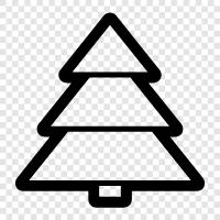 Christmas tree, Christmas, needles, cones icon svg