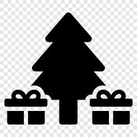 Christmas trees, Christmas presents, Christmas songs, Christmas decorations icon svg