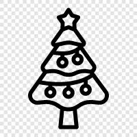 Christmas, tree, needles, cones icon svg