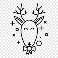 Christmas, Santa Claus, Christmas Reindeer icon svg