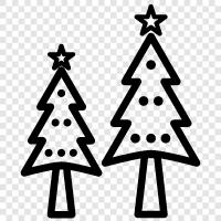 Weihnachten, Baum, Dekorationen, Ornamente symbol
