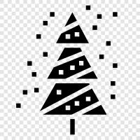 Noel, ağaç, ornamentler, ışıklar ikon svg