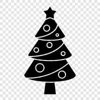 Weihnachten, Baum, Ornamente, Urlaub symbol