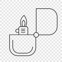 cigarette lighter, pocket lighter, lighter fluid, matches icon svg