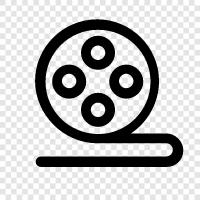 cinema, motion pictures, films, reel icon svg