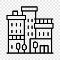 city, urban, downtown, plaza icon svg