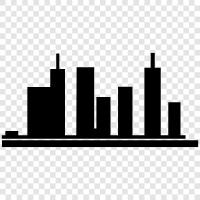 city life, city buildings, city streets, city neighborhoods icon svg