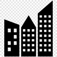 City life, Cityscape, Downtown, Neighborhoods icon svg