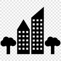 city life, city dwellers, city planning, cityscape icon svg