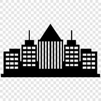 City life, City infrastructure, City planning, City services icon svg