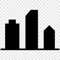 şehir hayatı, şehir manzarası, şehir merkezi, ticaret ikon svg