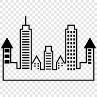 City life, City attractions, City events, City places icon svg