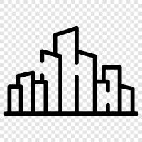 City life, City sights, City attractions, City icon svg